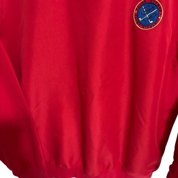 Payne Stewart Pullover Jacket Size Large Golf Red Polyester Windbreaker Logos - Picture 5 of 7